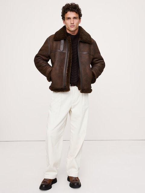 PANTALON AMPLE EN VELOURS CÔTELÉ PLISSÉ