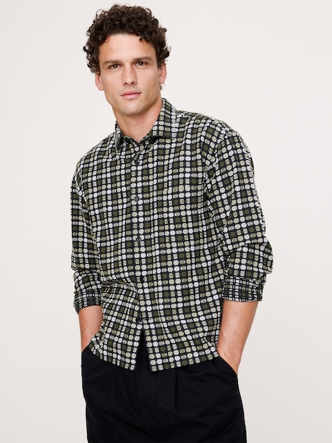 CHEMISE EN JACQUARD À COUPE DÉCONTRACTÉE