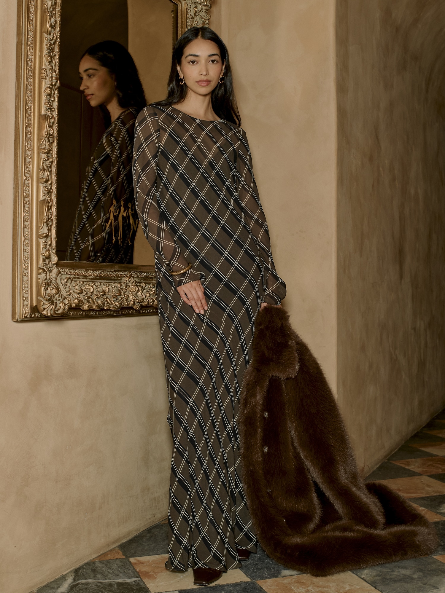 Image number 6 showing, Bias-Cut Chiffon Maxi Dress