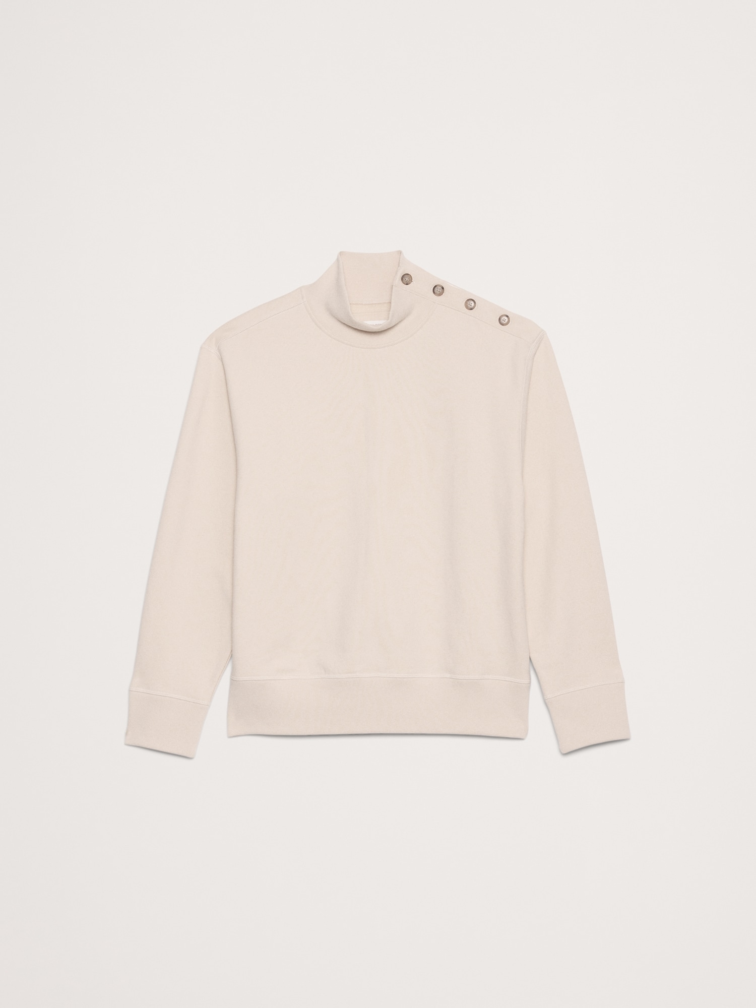 Image number 4 showing, French Terry Button-Shoulder Sweatshirt