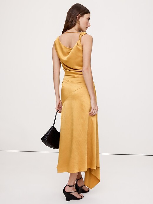 Hammered Satin Twist-Shoulder Dress | Banana Republic Hammered Satin Twist-Shoulder Dress | Banana Republic