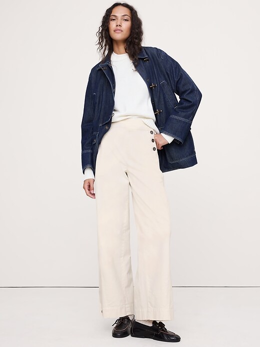 フミカウチダ CANVAS HIGH WAIST SAILOR PANTS cn60978748.jpg