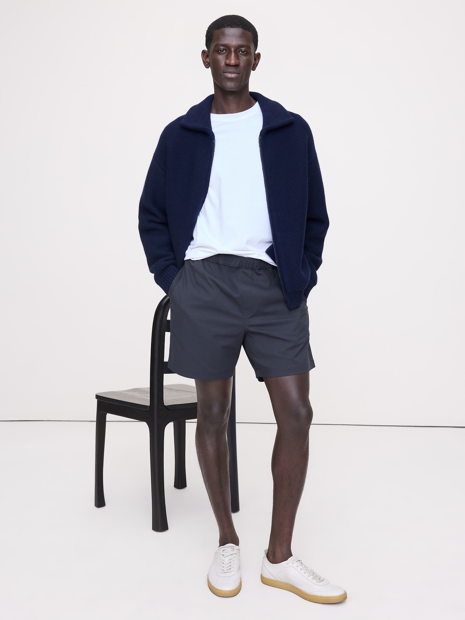 Short à taille extensible Performance de 18 cm - Bleu Marine