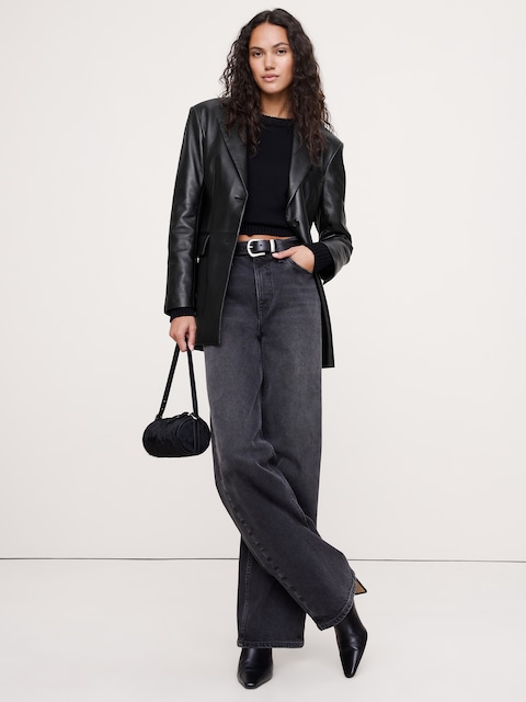 BLAZER AJUSTÉ EN CUIR