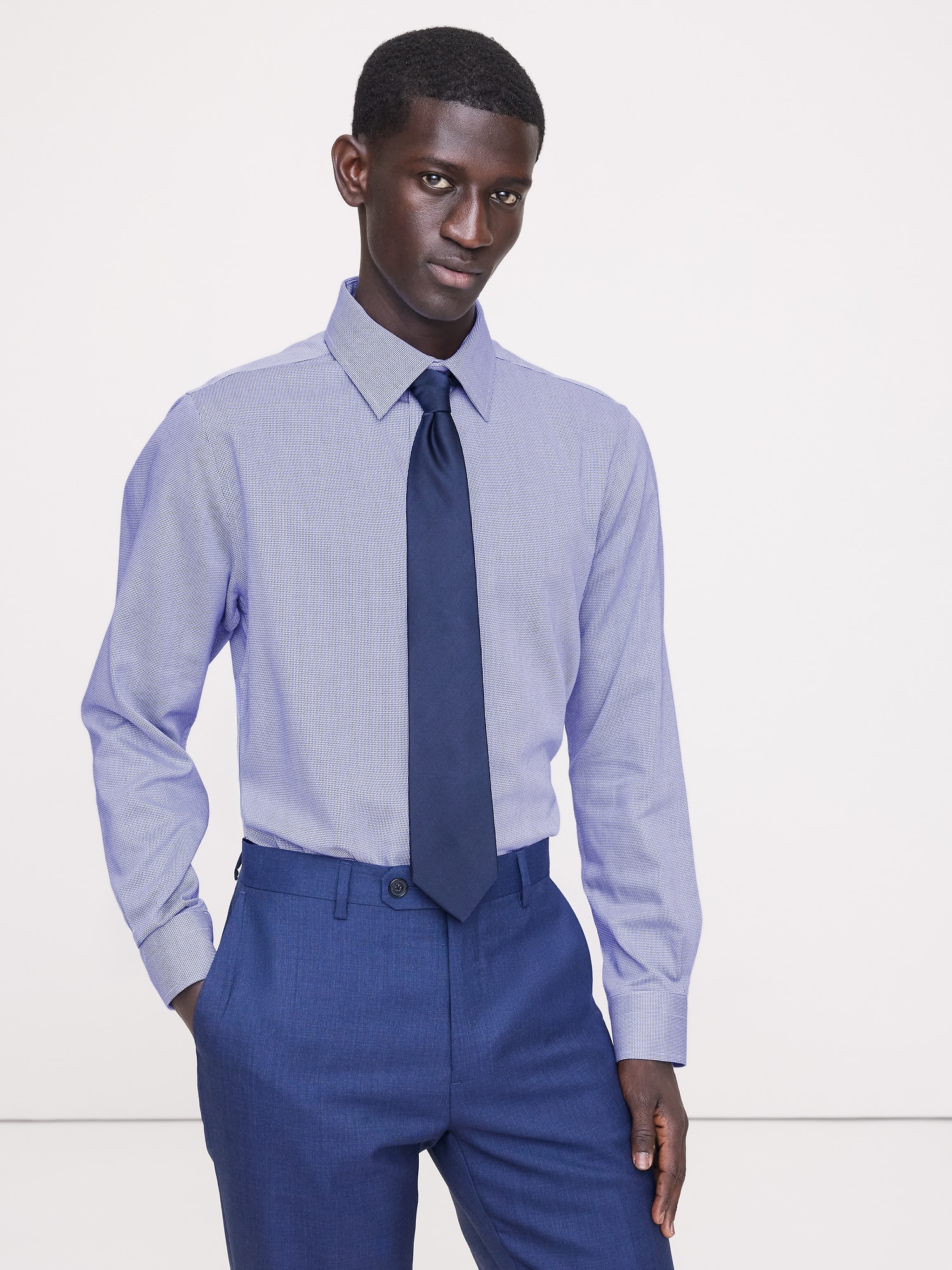 Chemise standard habillée infroissable - Bleu Ratière