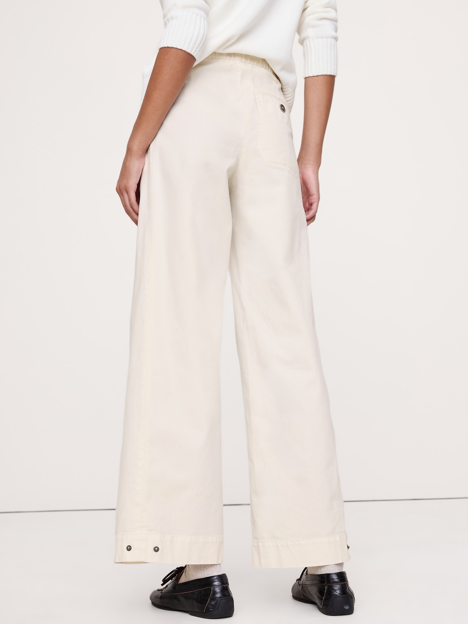 Image number 3 showing, High-Rise Stretch-Canvas Sailor Pant