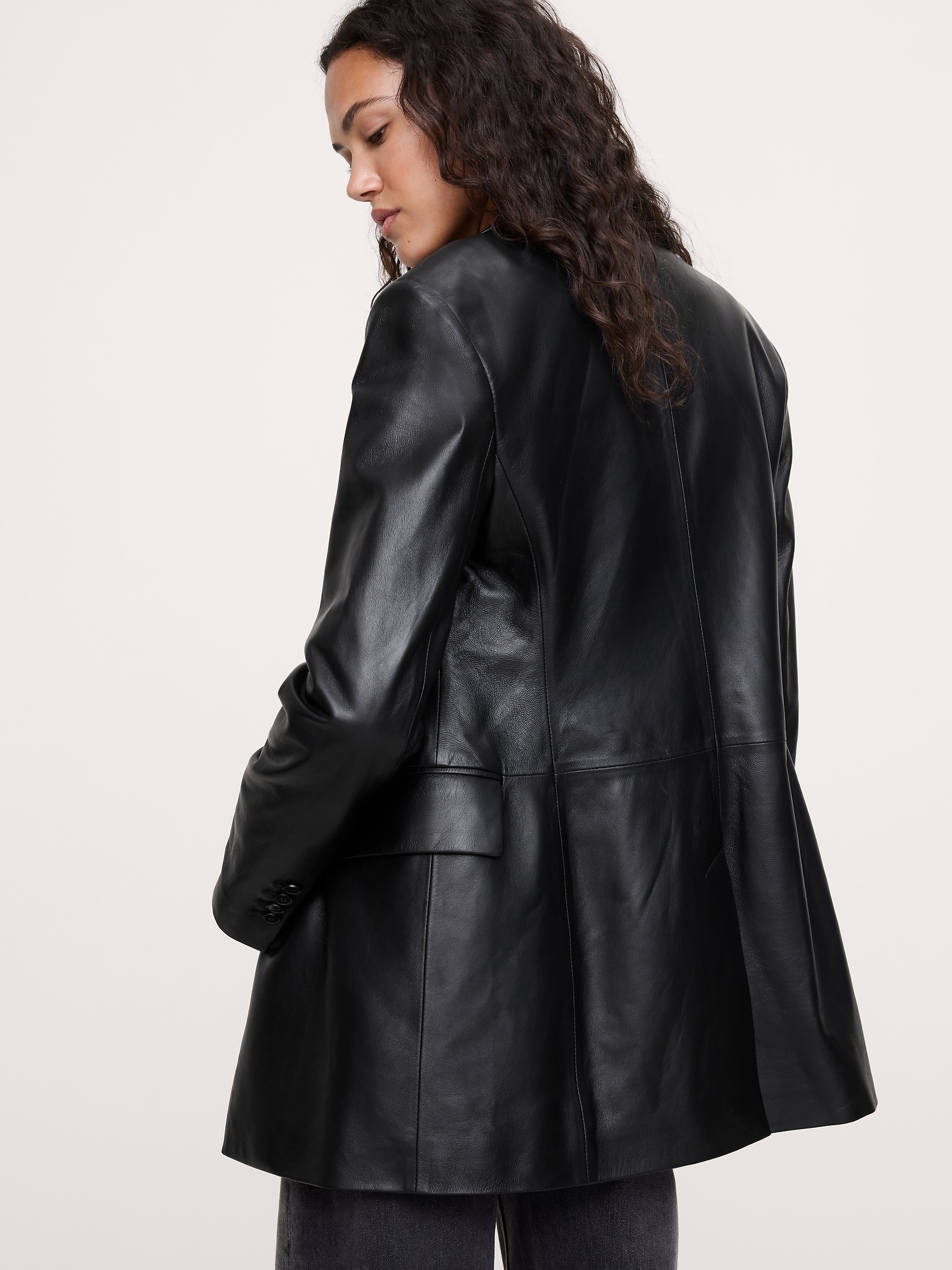 Image number 2 showing, Fitted Leather Blazer