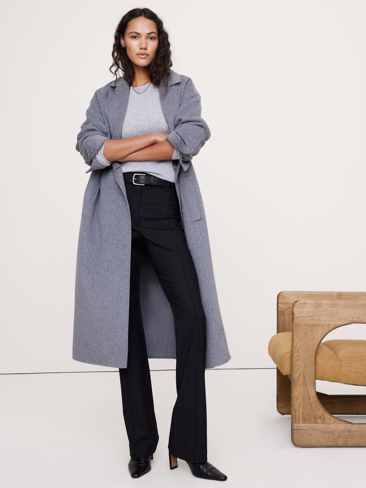 Image number 1 showing, High-Rise Skinny Puddle Flannel Pant