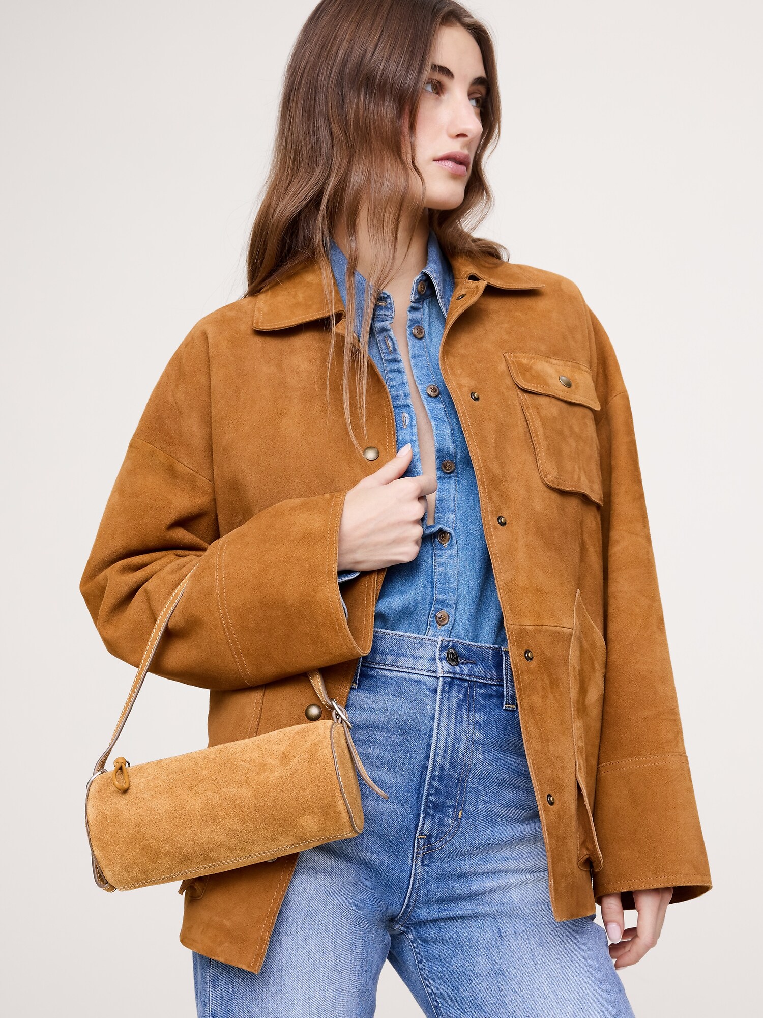 Image number 2 showing, Leather Barrel Bag