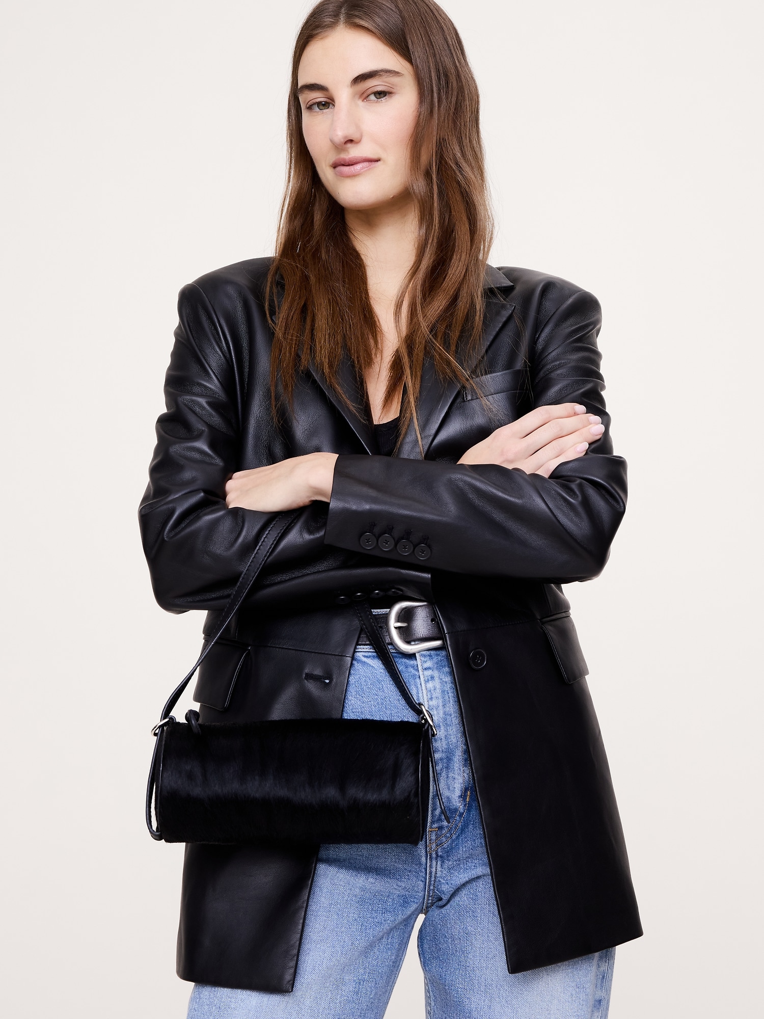 Image number 7 showing, Leather Barrel Bag