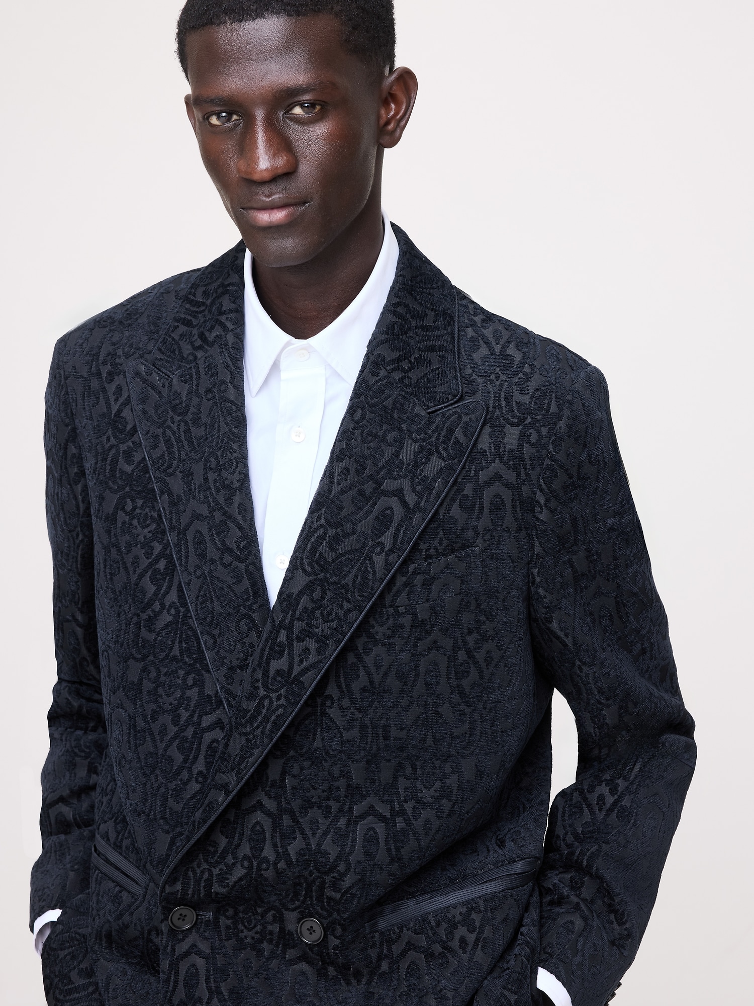 Relaxed Jacquard Tuxedo Jacket