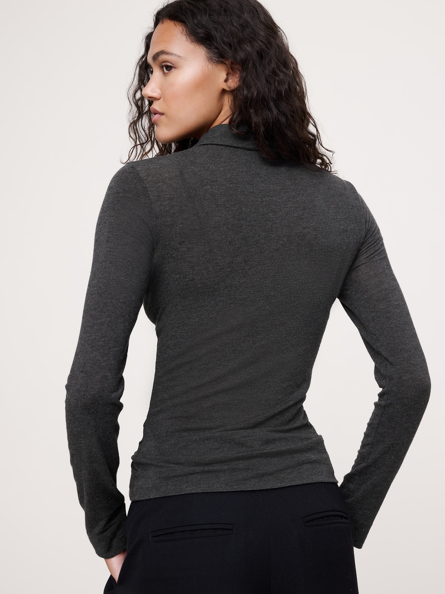 Image number 2 showing, Sheer Lyocell-Wool Polo