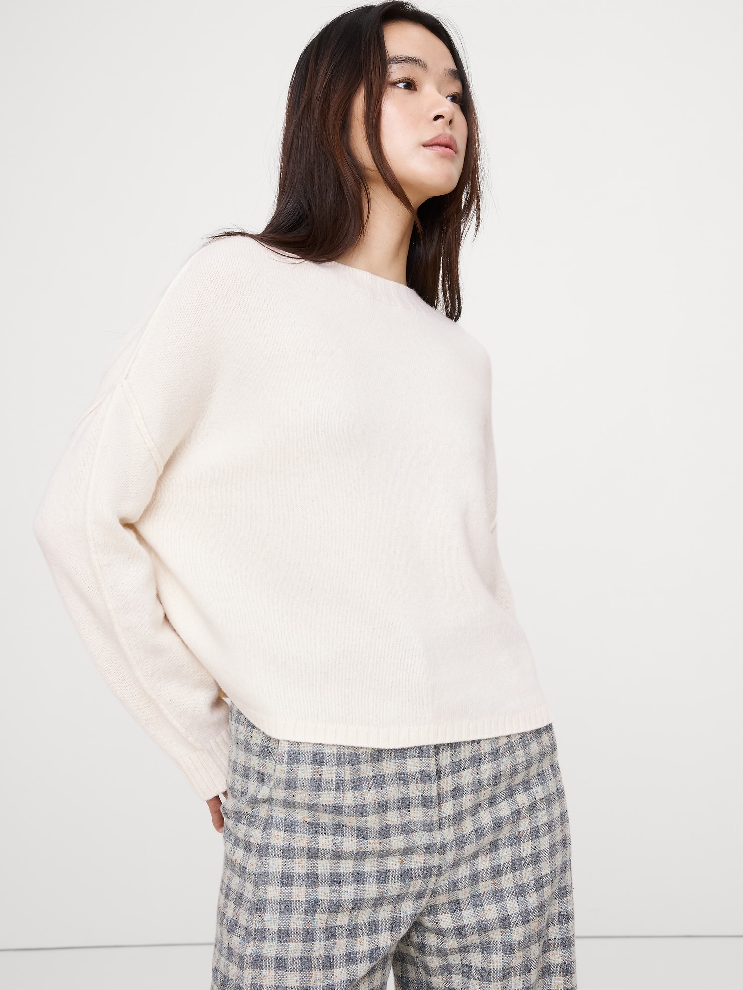 Merino-Cotton Cropped Sweater
