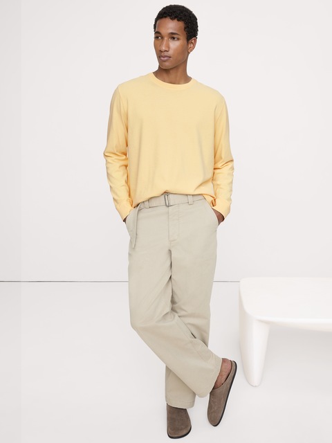 T-SHIRT À MANCHES LONGUES EN COTON SUÉDÉ