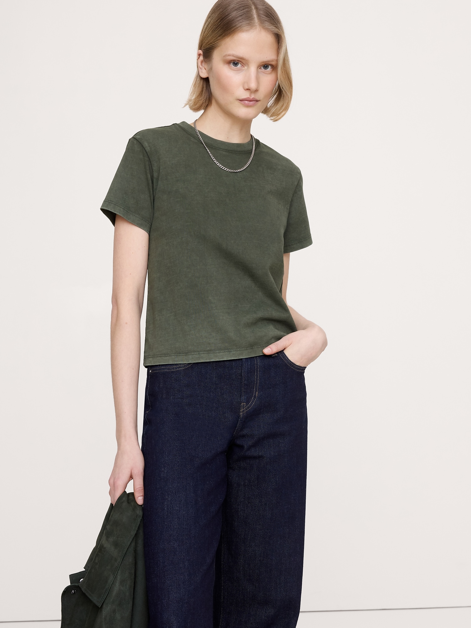 Vintage Cotton Crew-Neck T-Shirt - Yosemite Green