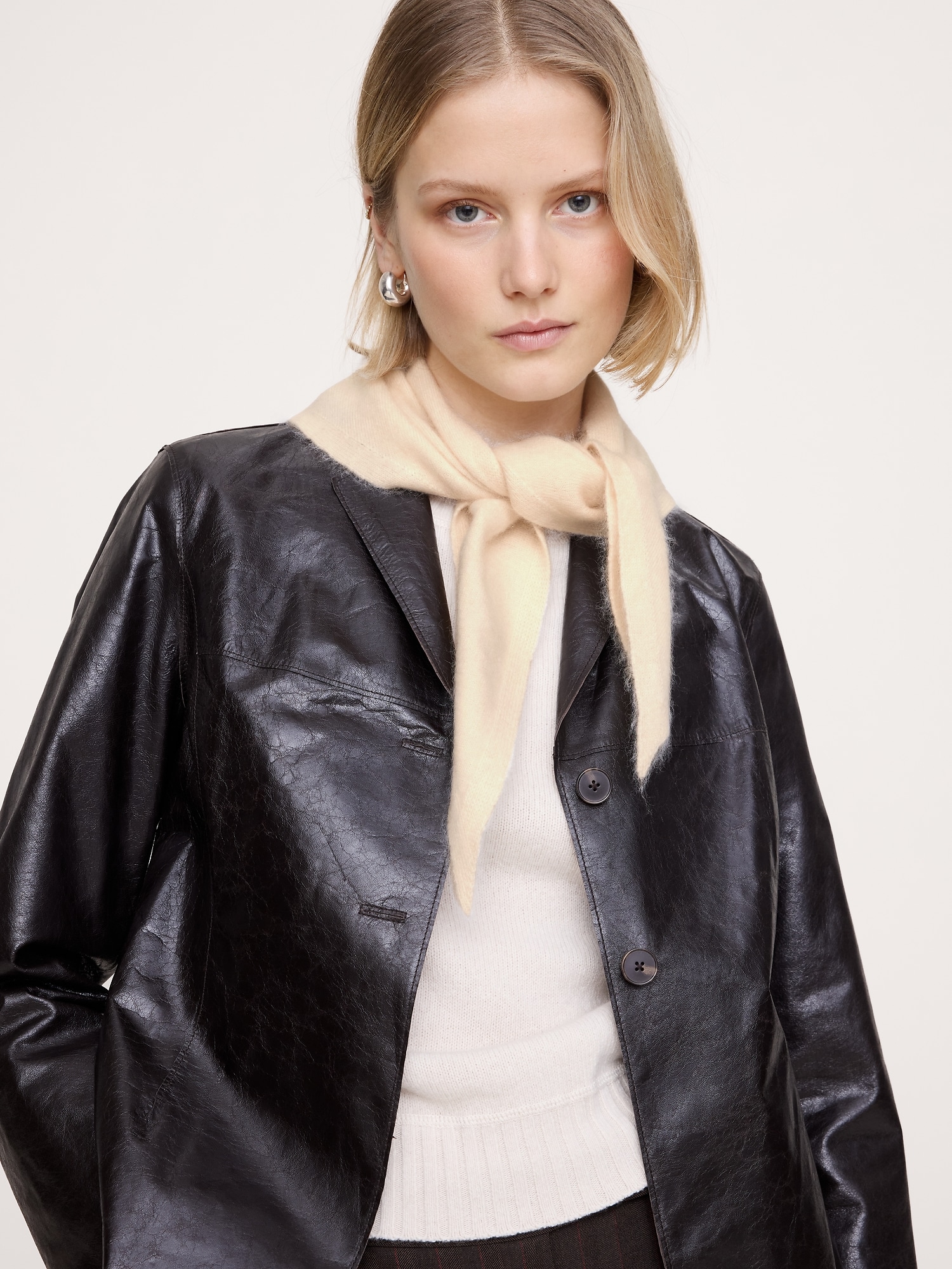 Image number 3 showing, Brushed Wool-Cashmere Triangle Scarf