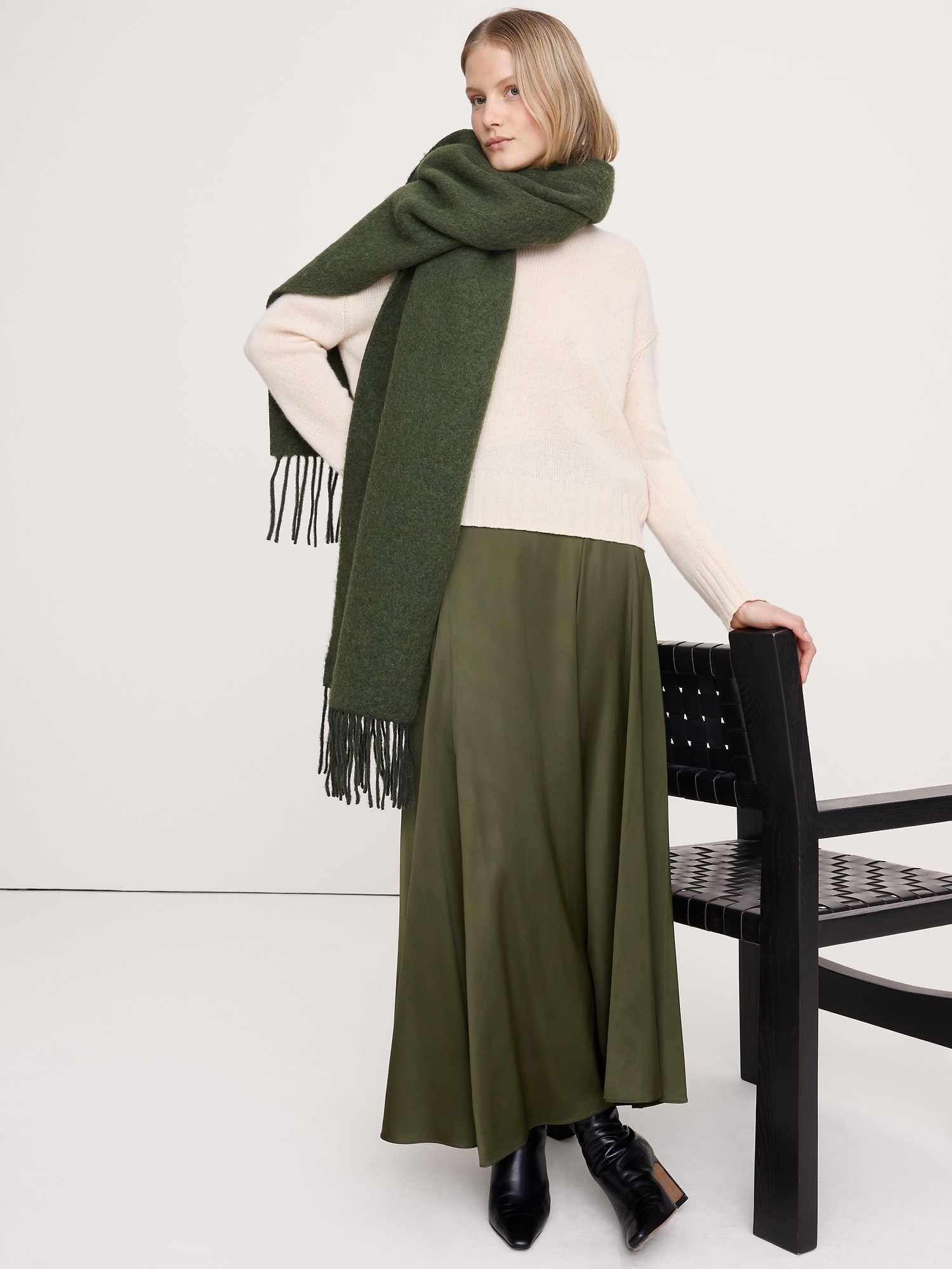 Image number 3 showing, Brushed Alpaca-Wool Blend Scarf