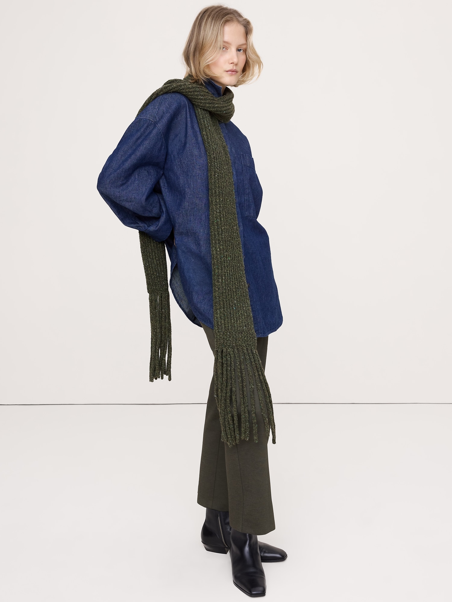 Image number 3 showing, Donegal Wool-Blend Extra-Long Scarf