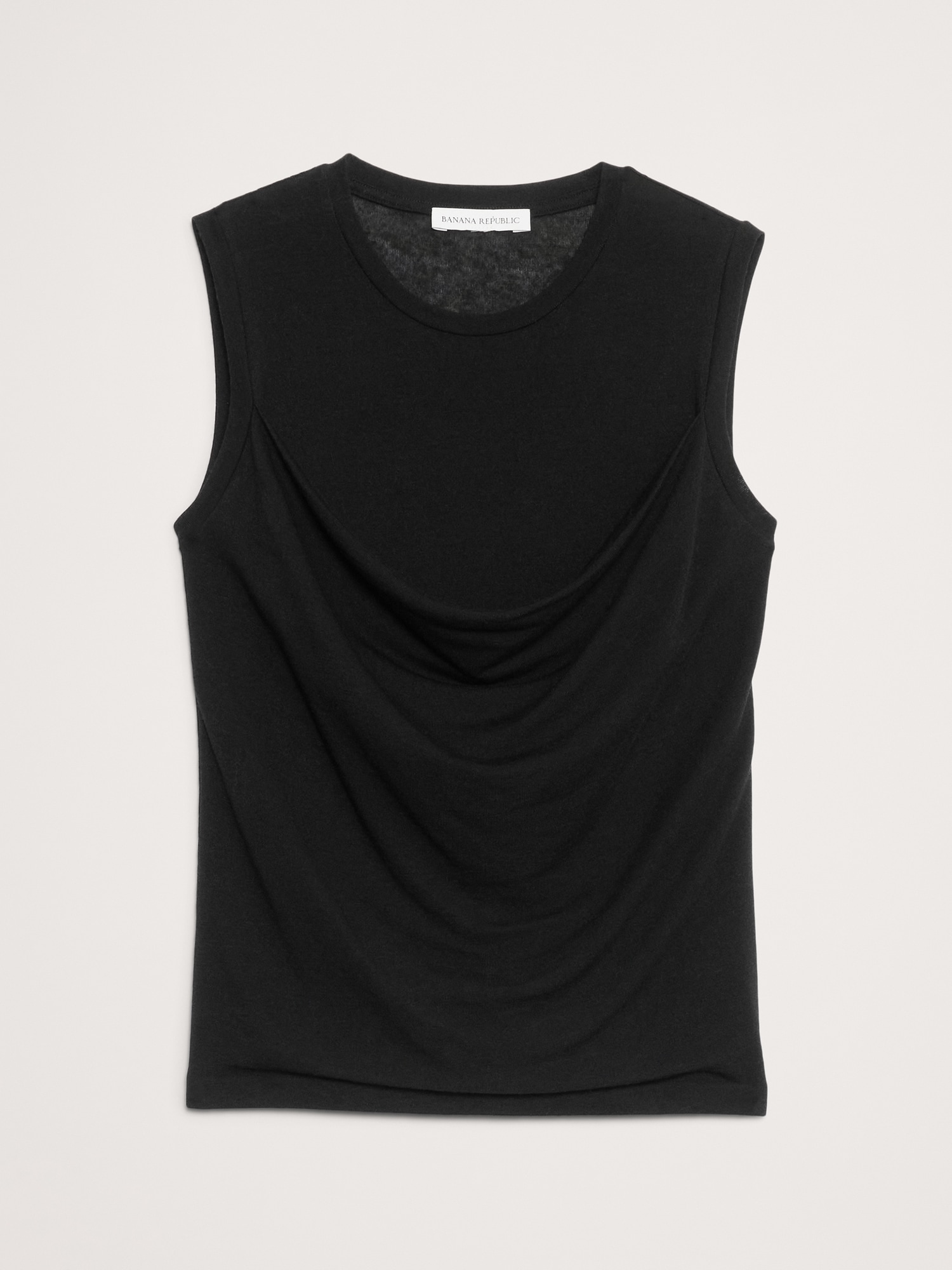 Image number 4 showing, Sheer Lyocell-Wool Drape Top