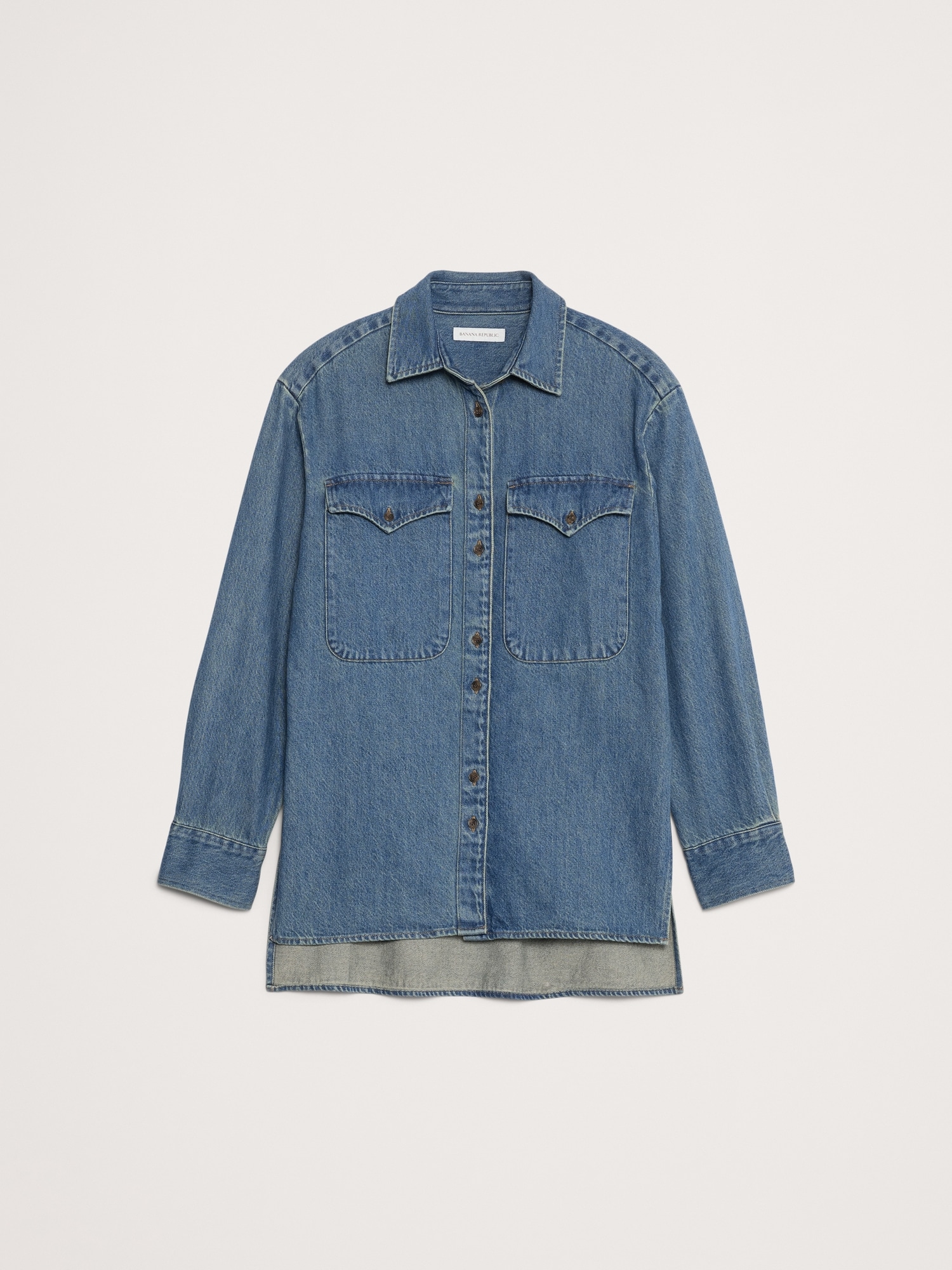 L'image numéro 4 présente Veste-chemise en denim