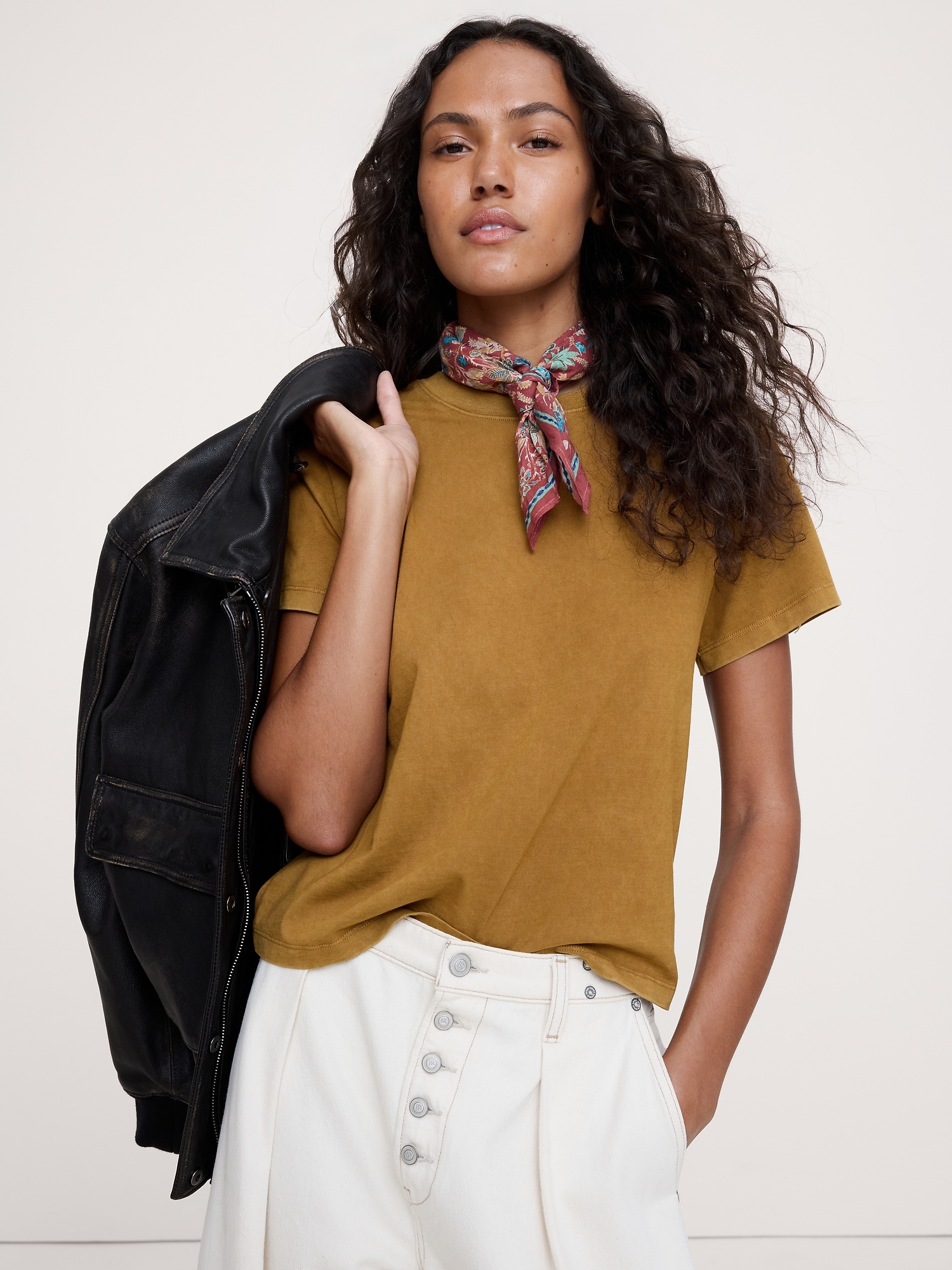 T-SHIRT RAS DU COU EN COTON RÉTRO