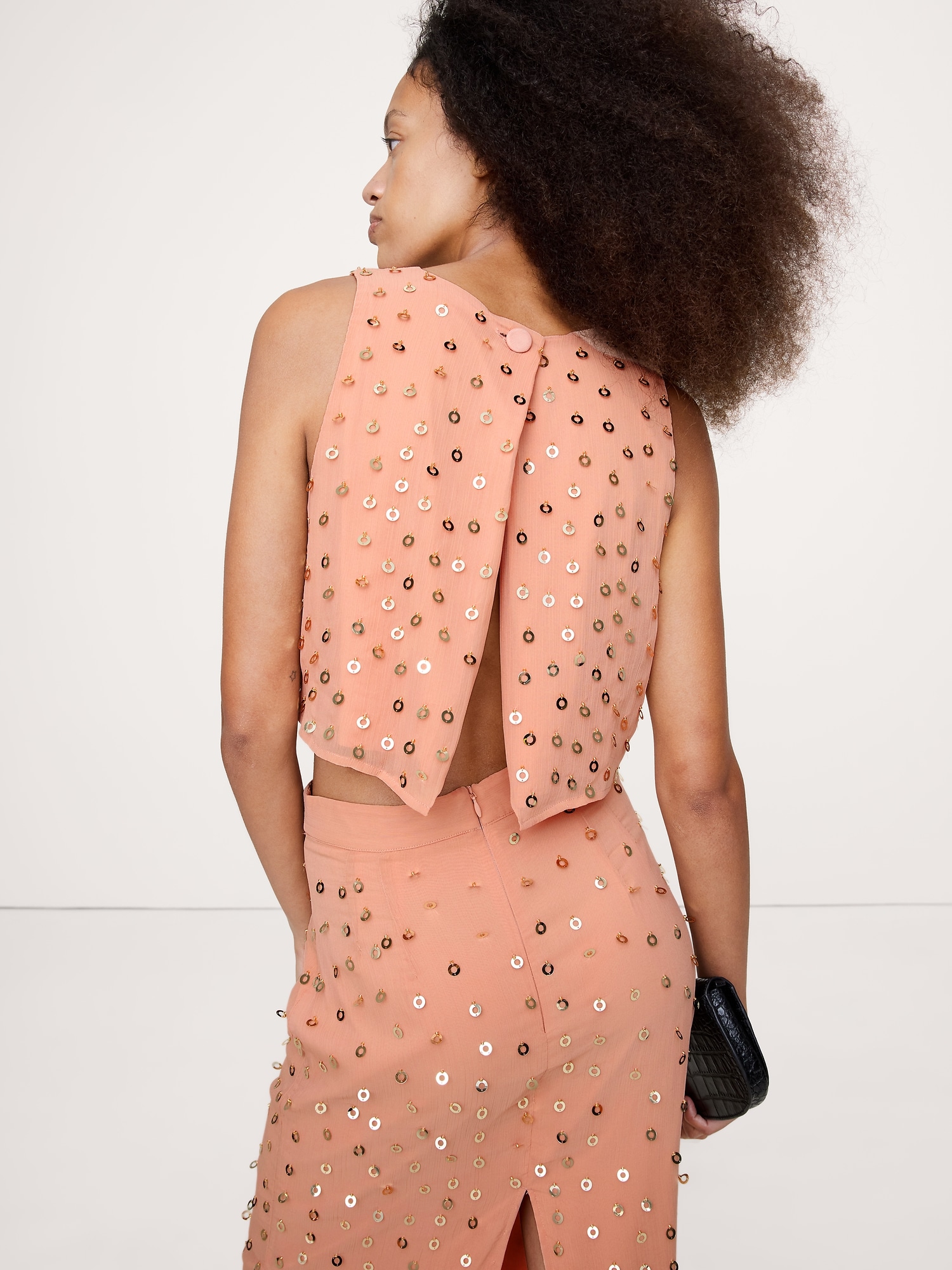 Image number 3 showing, Embellished Chiffon Open-Back Tank