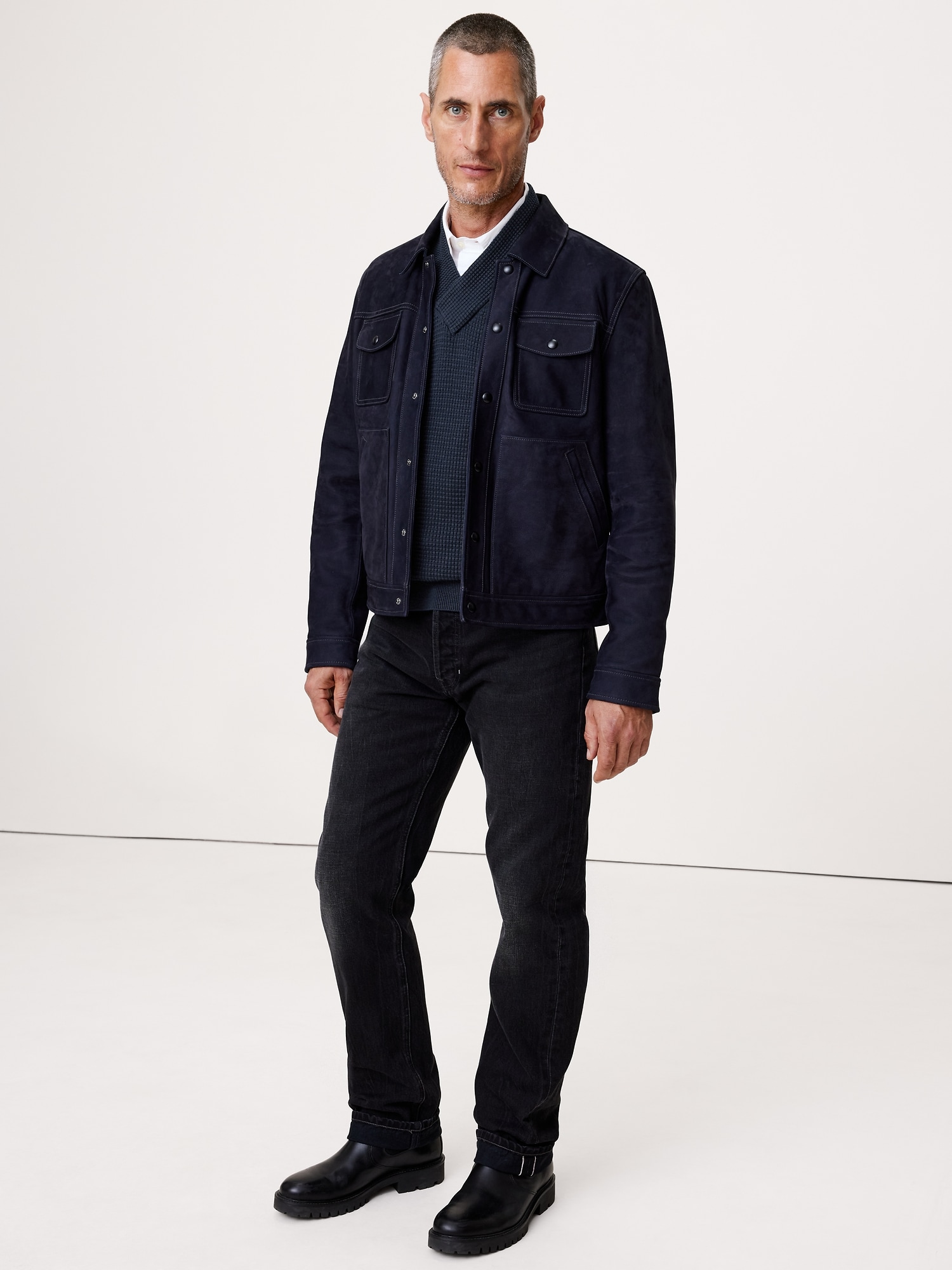 L'image numéro 3 présente Chandail à encolure en V en tricot de coton isotherme