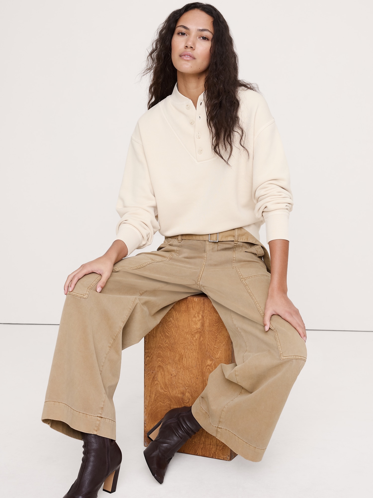 French Terry Henley Sweatshirt