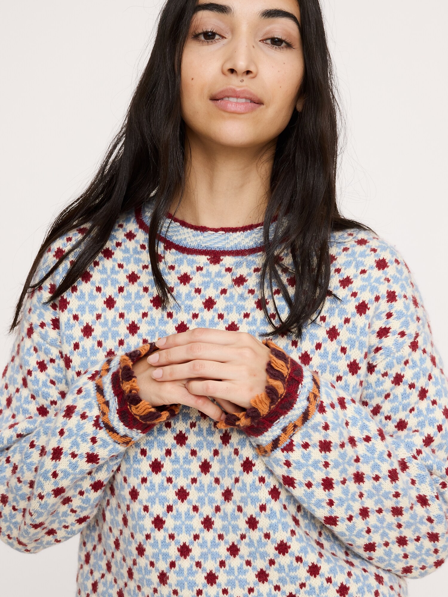 Image number 3 showing, Merino-Cotton Jacquard Sweater