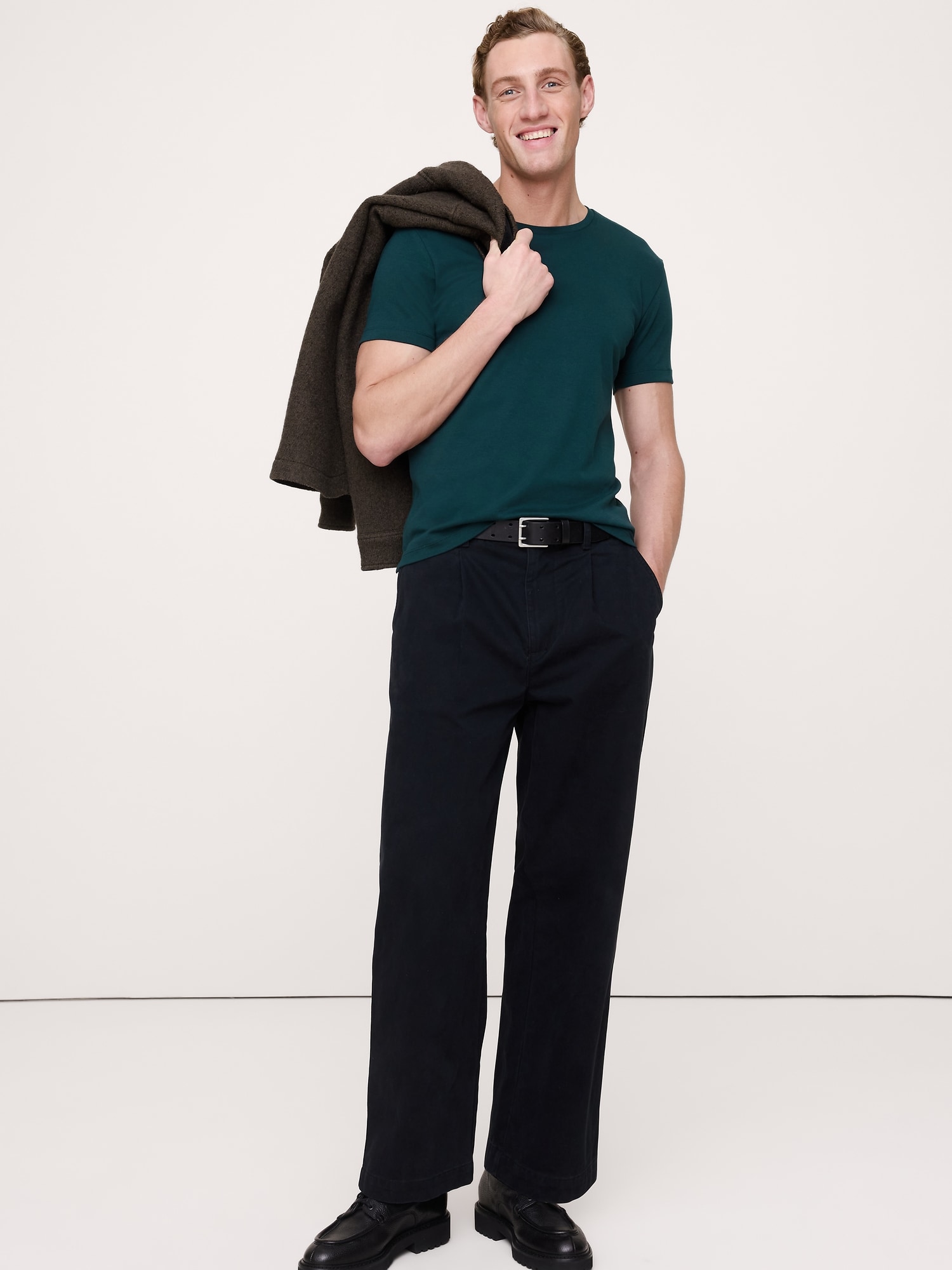 T-shirt au toucher luxueux - Vert Ardoise Tempête