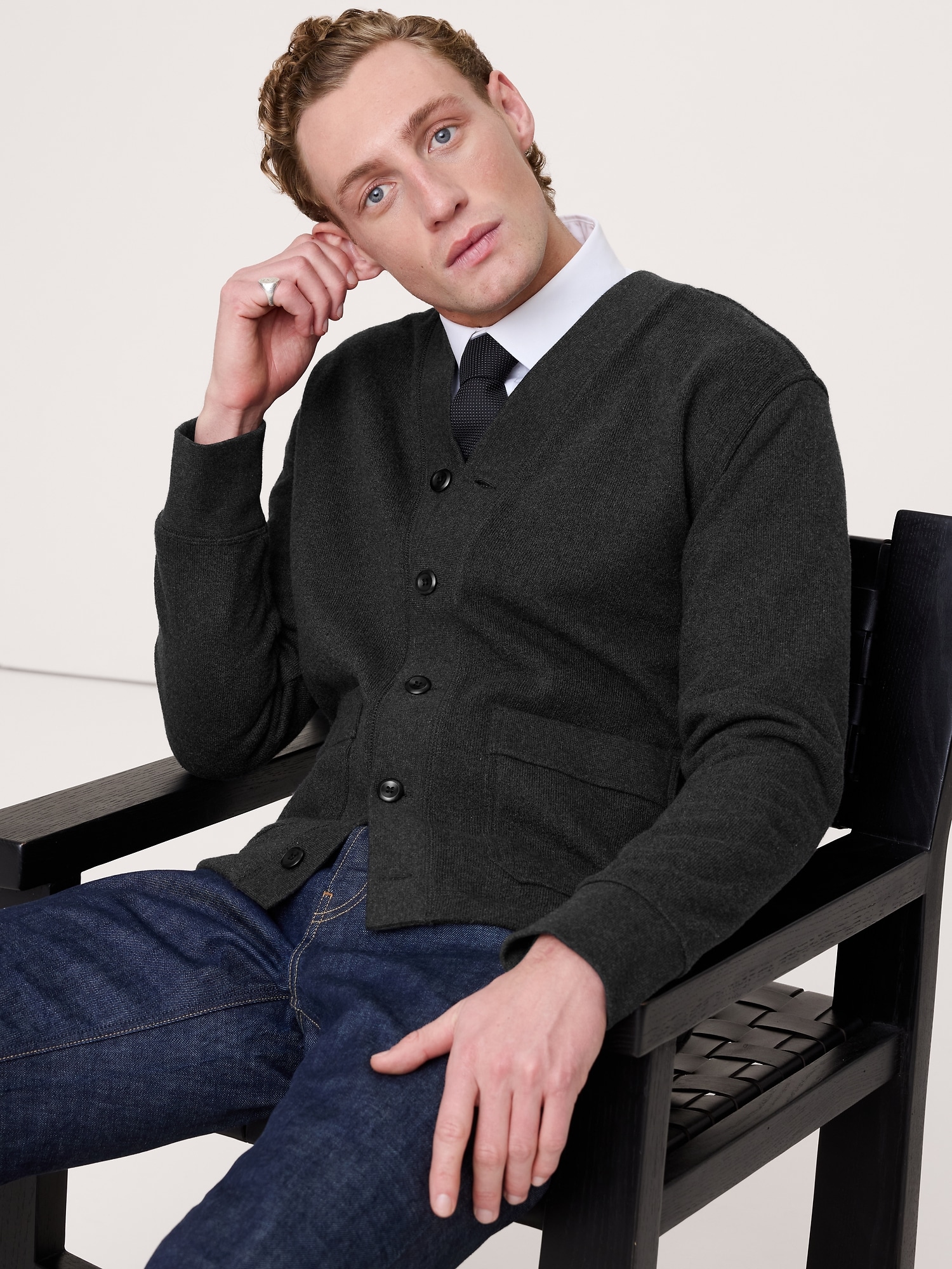 Cardigan en molleton brossé