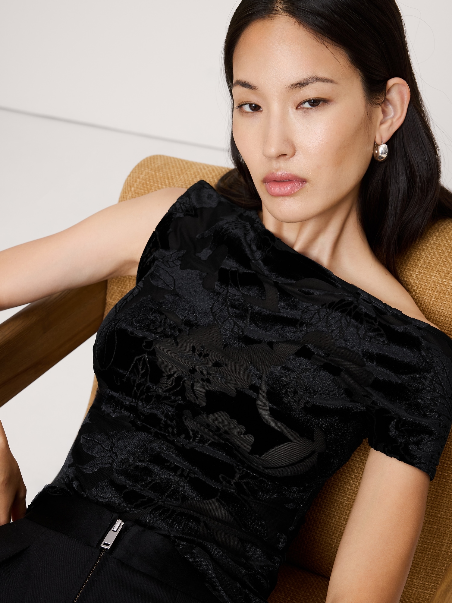 Burnout Velvet Off-Shoulder Top