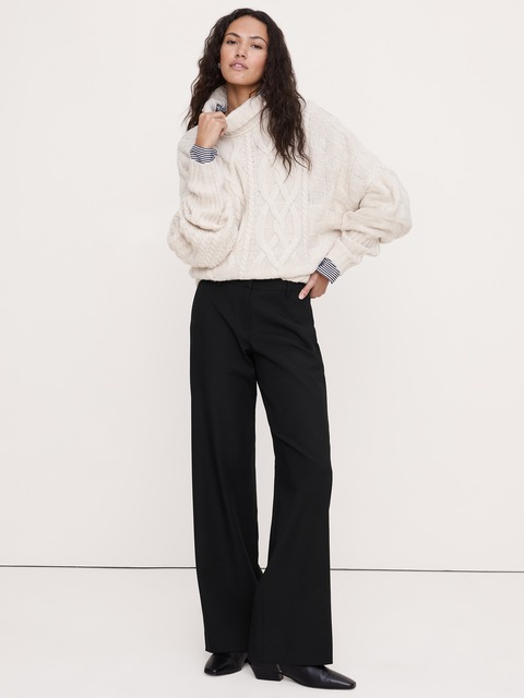 LE PANTALON À JAMBE LARGE DE TOUS LES JOURS EN TISSU URBAIN EXTENSIBLE