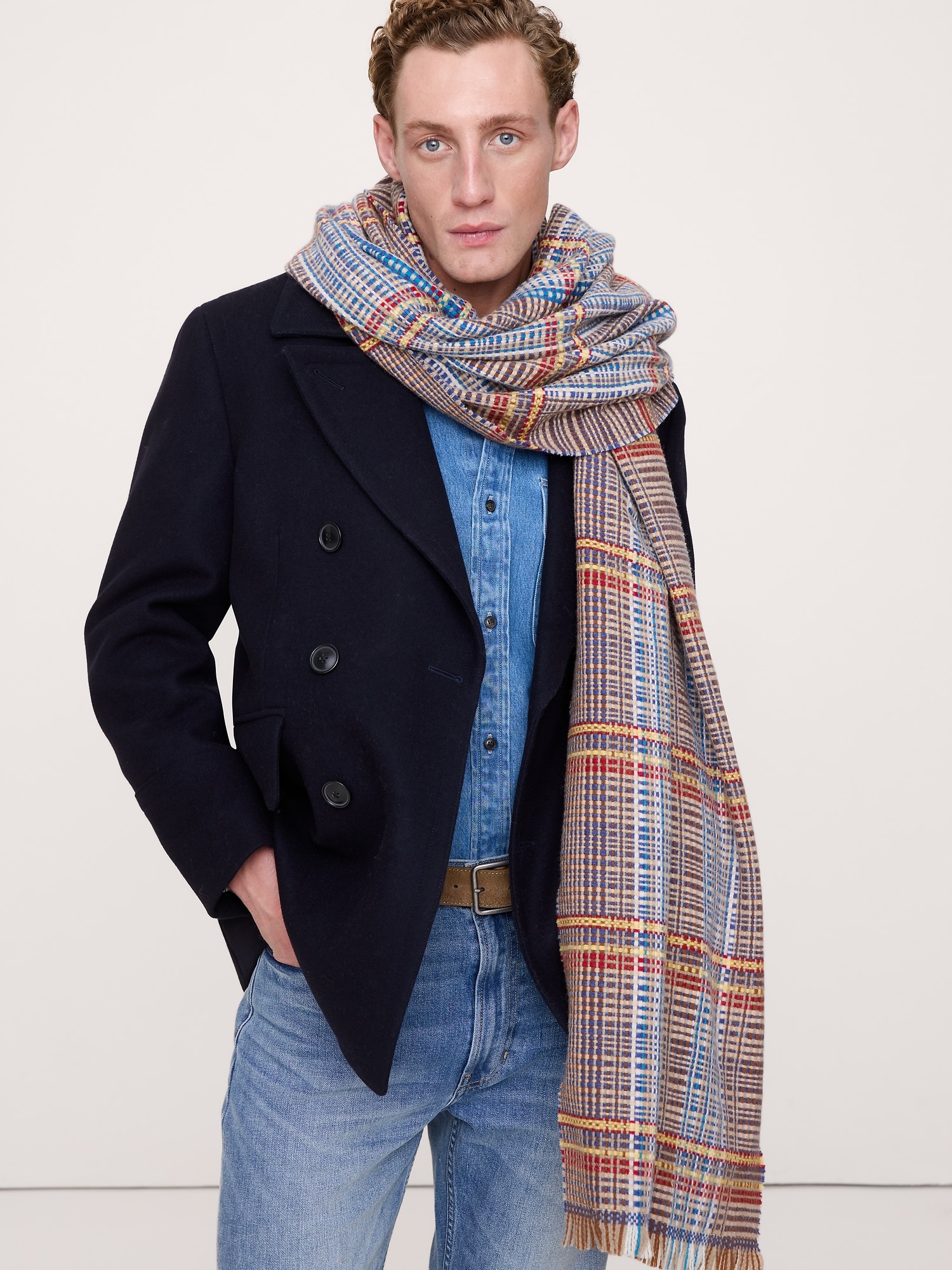 Image number 4 showing, Italian Plaid Wool-Blend Scarf