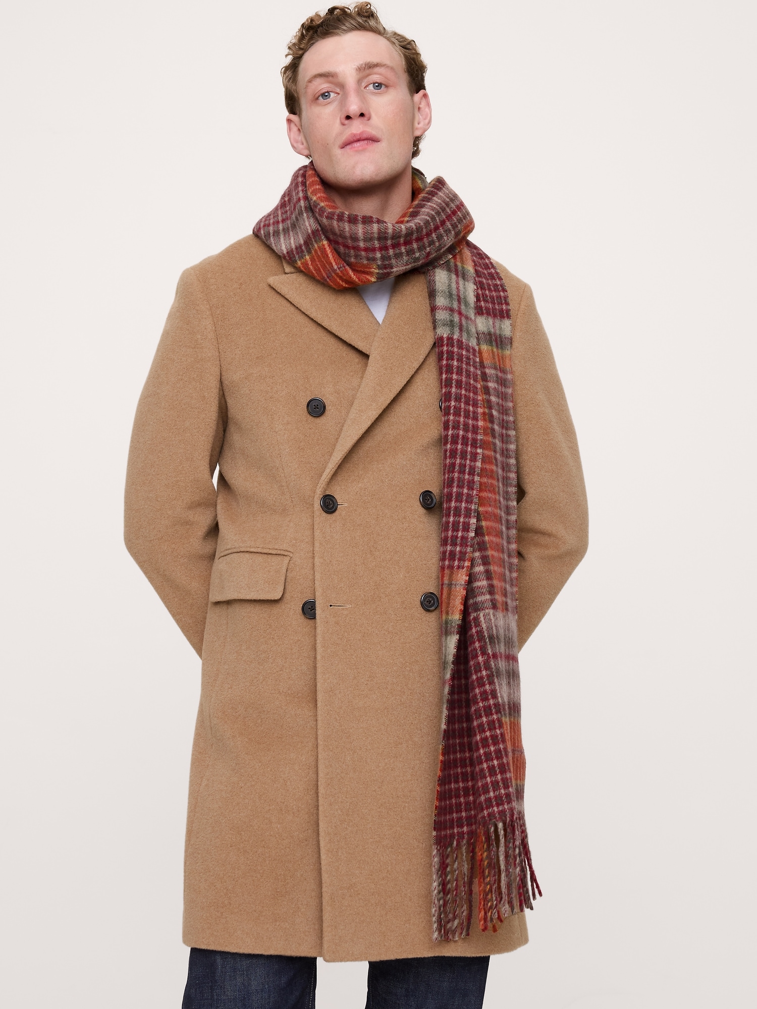 Image number 2 showing, Mixed Plaid Wool-Blend Scarf