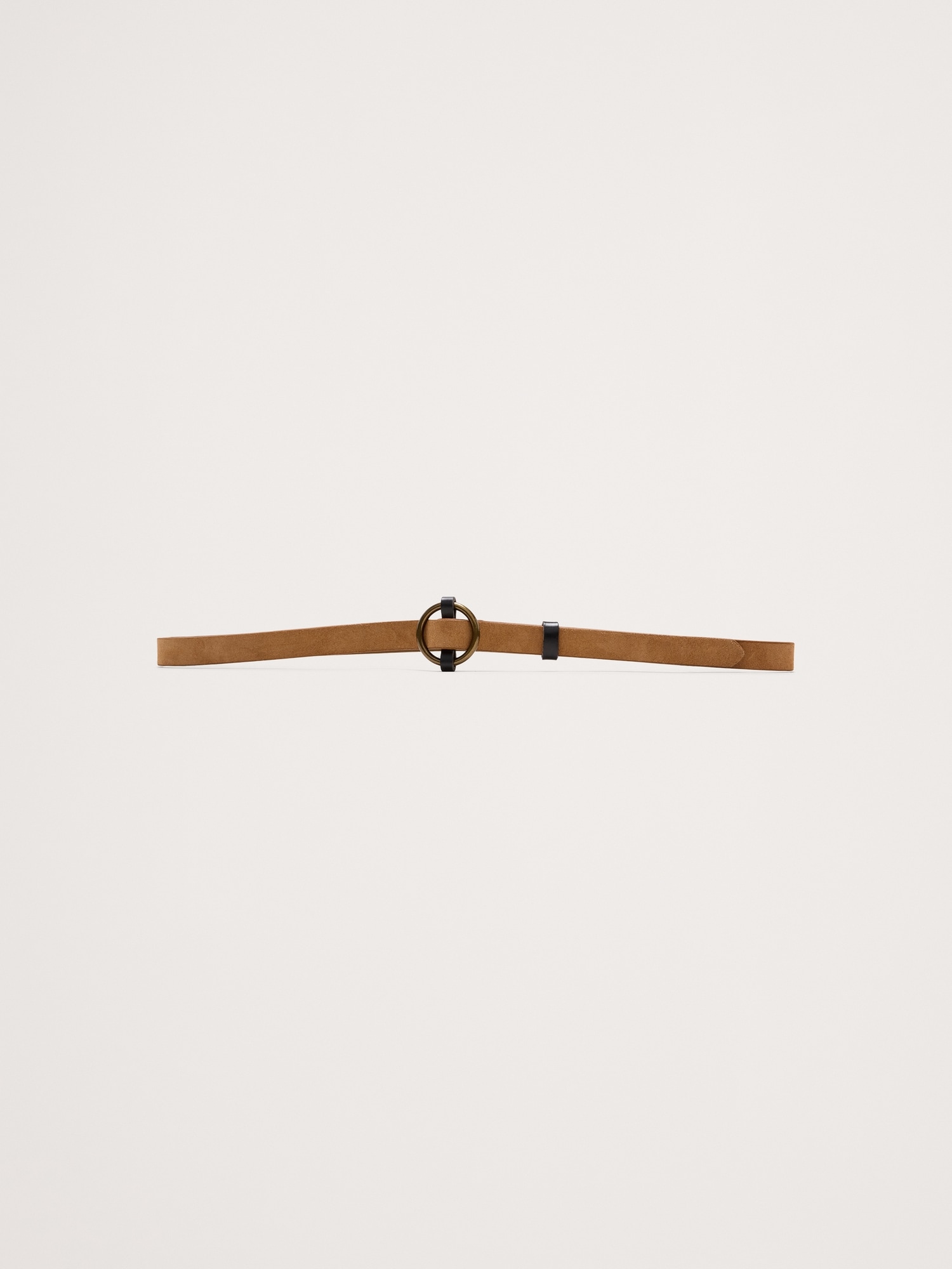 CEINTURE ÉTROITE EN CUIR À BOUCLE RONDE