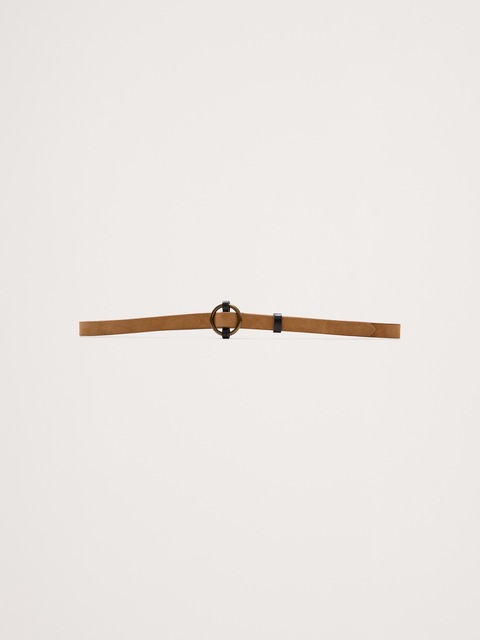 CEINTURE ÉTROITE EN CUIR À BOUCLE RONDE
