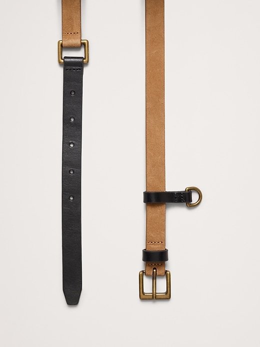 Two-Tone Leather Skinny Utility Belt | Banana Republic