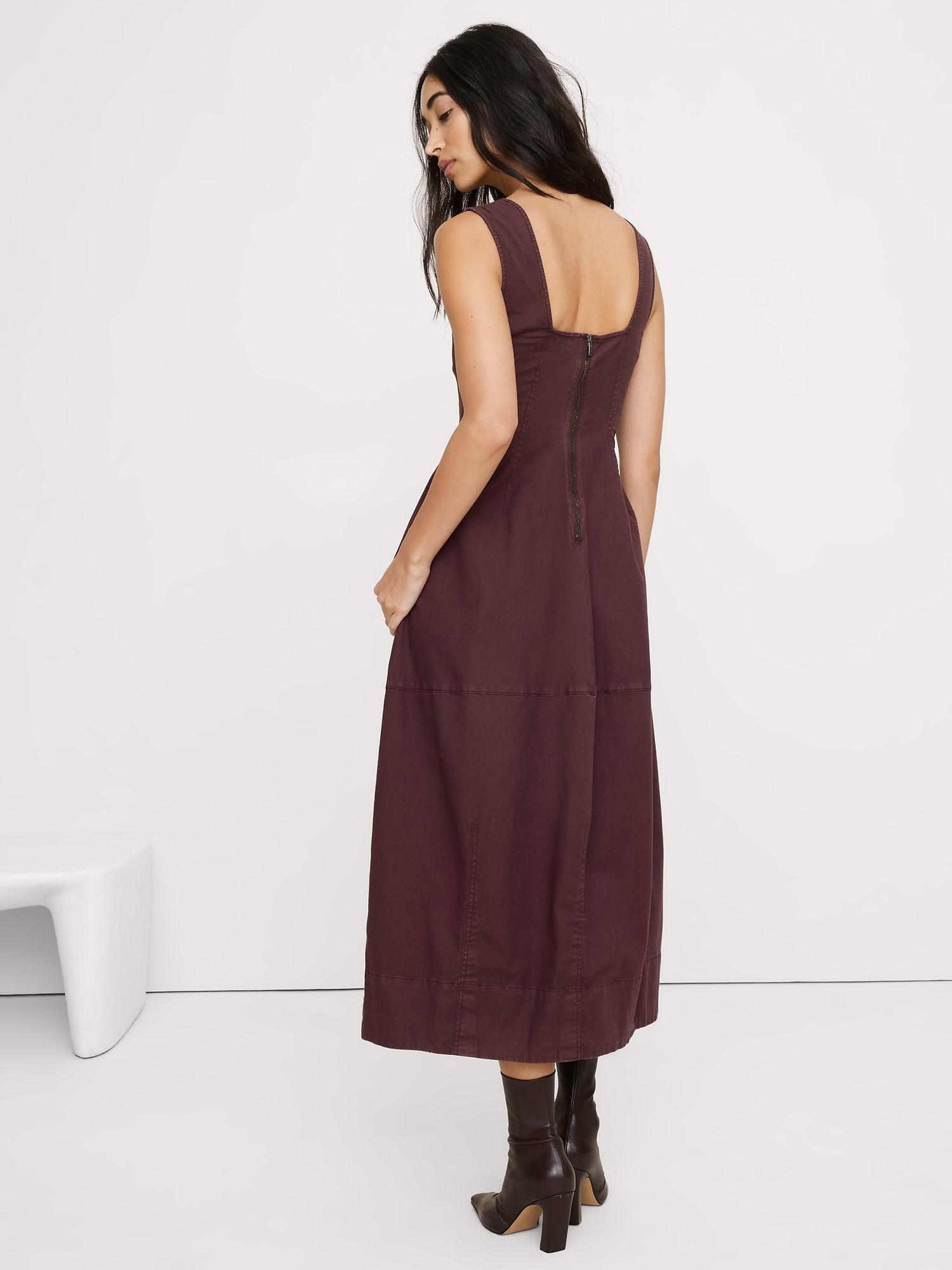 Image number 6 showing, Stretch-Cotton Barrel Midi Dress