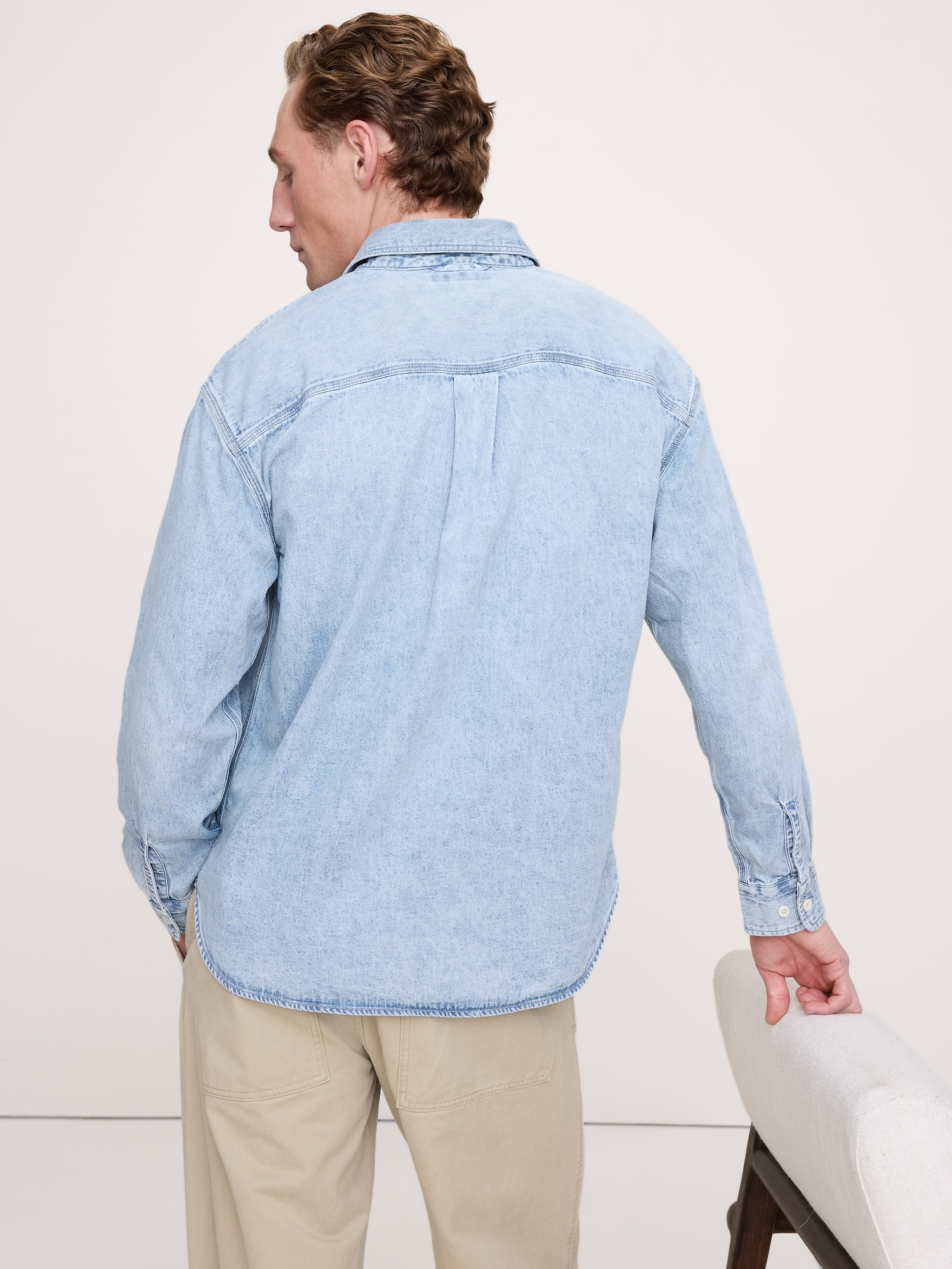 Relaxed-Fit Washed Denim Shirt
