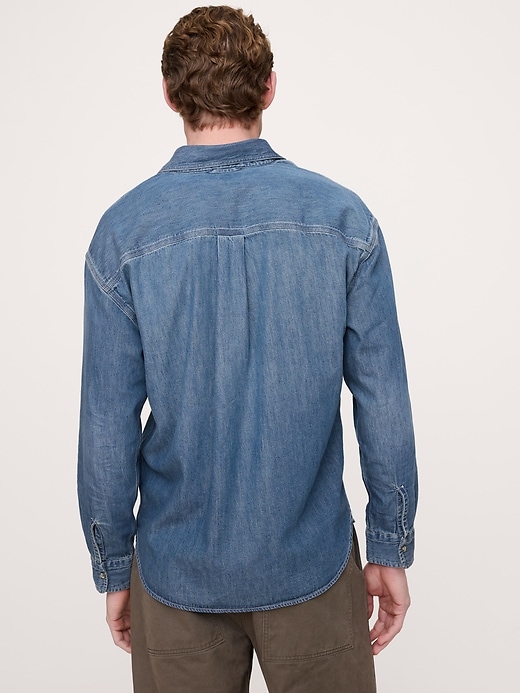 Relaxed-Fit Washed Denim Shirt | Banana Republic