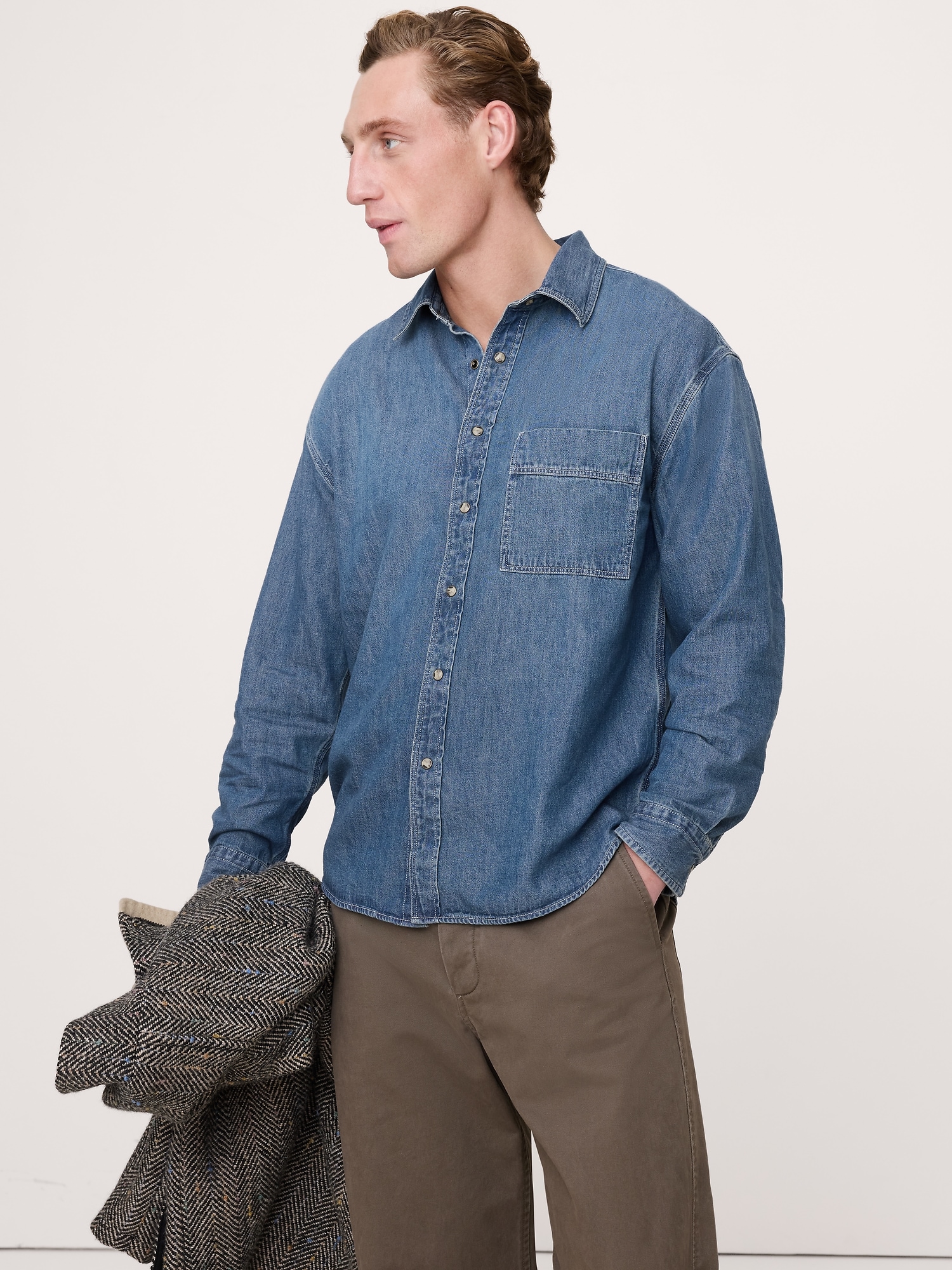 Relaxed-Fit Washed Denim Shirt