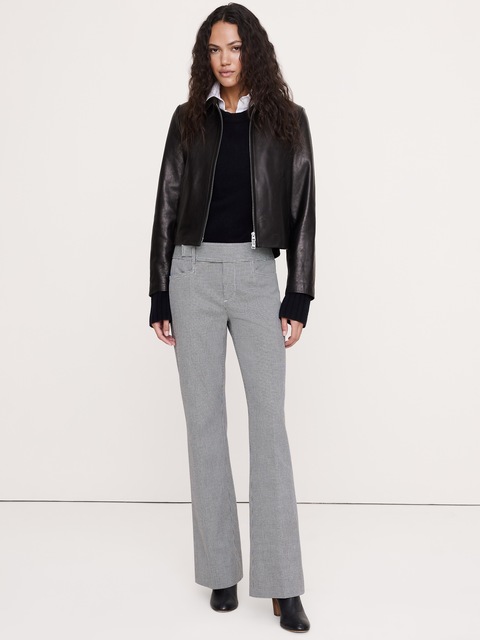 PANTALON ÉTROIT À TAILLE MI-BASSE JAMBE SEMI-ÉVASÉE - Pied-De