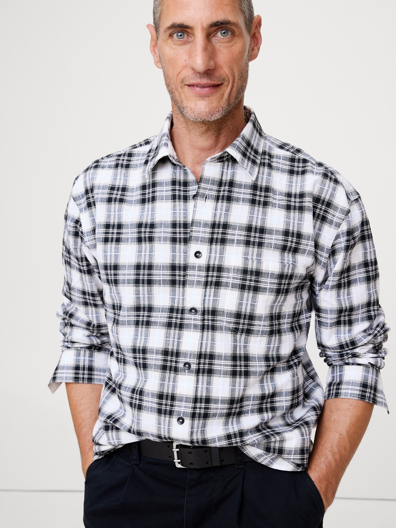 Relaxed-Fit Slub Cotton Shirt