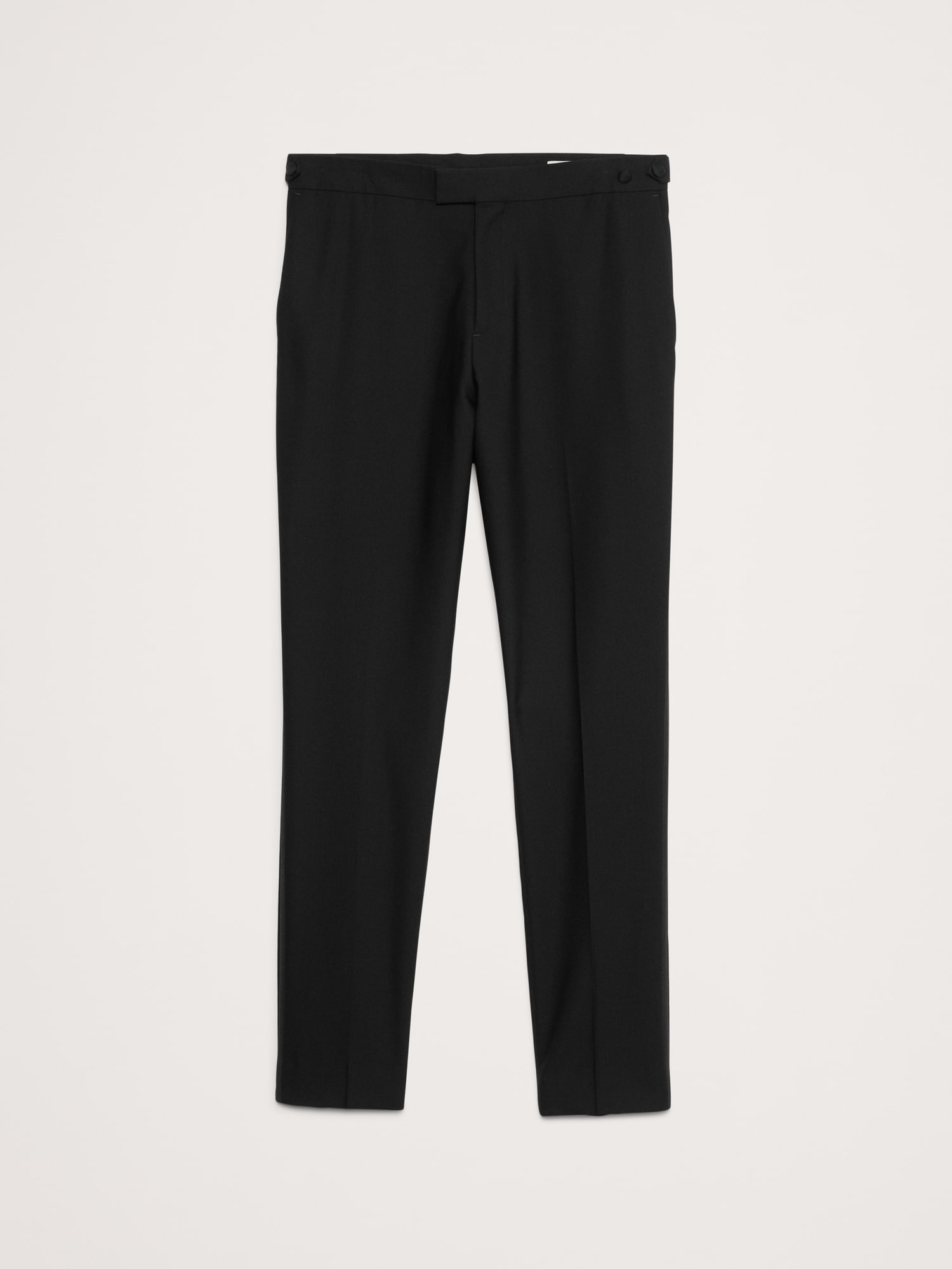 Italian Barathea Tuxedo Pant - Black