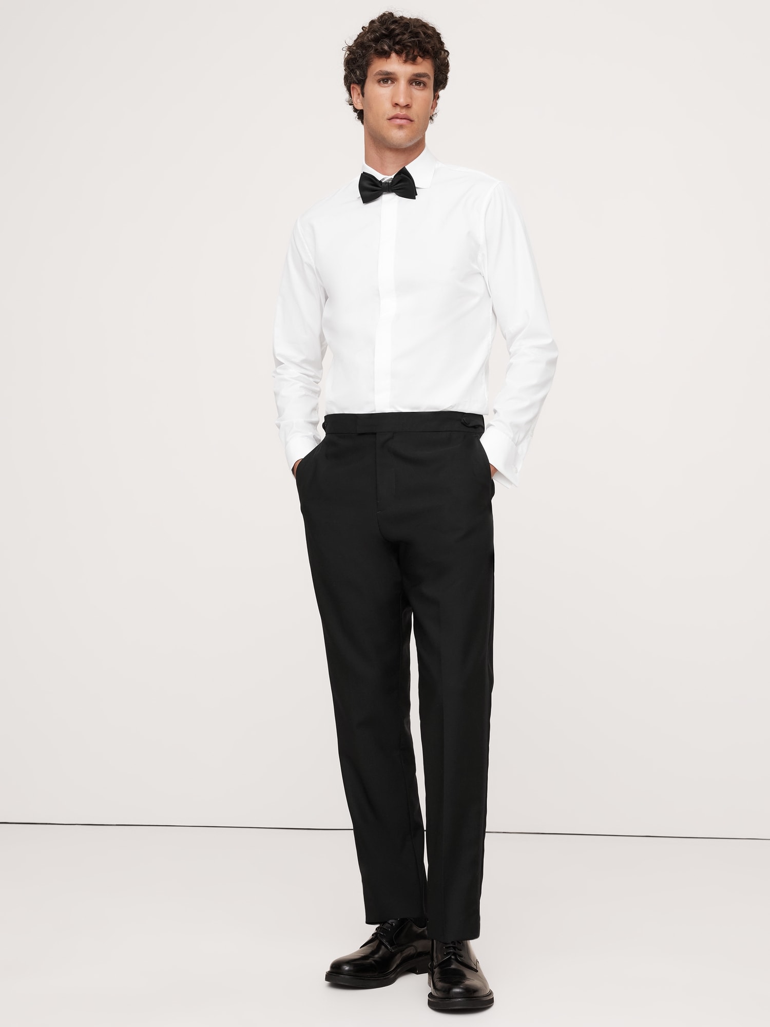 Image number 3 showing, Italian Barathea Tuxedo Pant