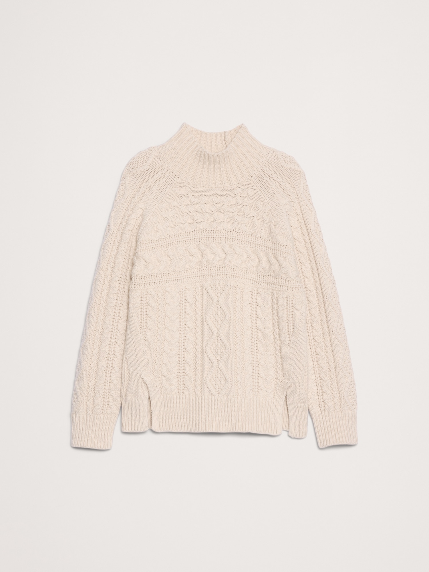 Image number 4 showing, Merino-Cotton Cable-Knit Sweater