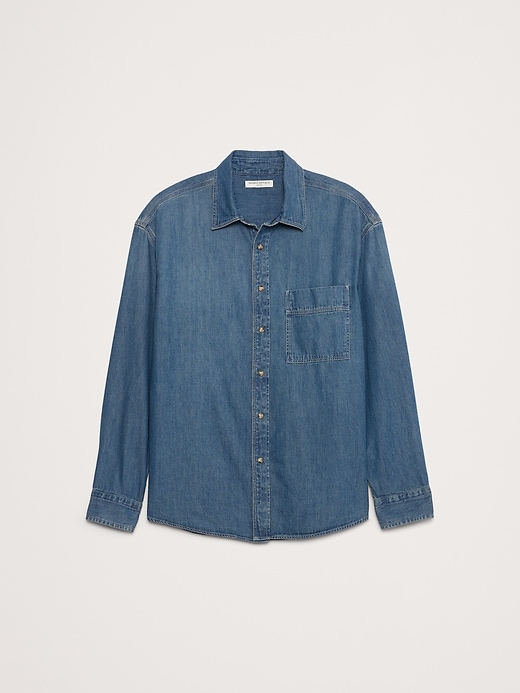 Relaxed-Fit Washed Denim Shirt | Banana Republic
