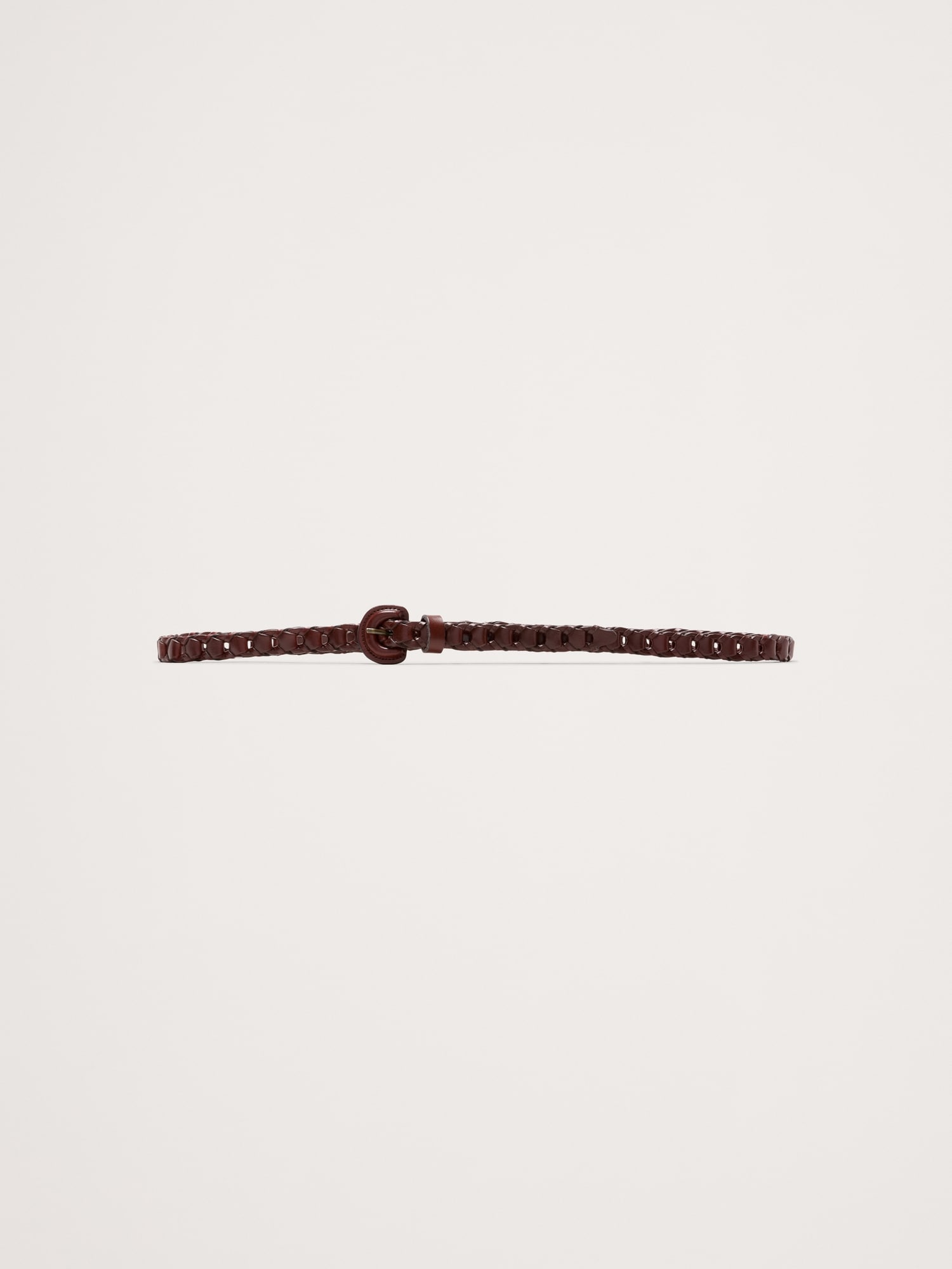 CEINTURE FINE EN CUIR TRESSÉ