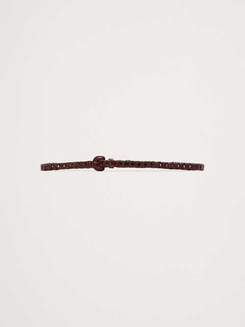 CEINTURE FINE EN CUIR TRESSÉ